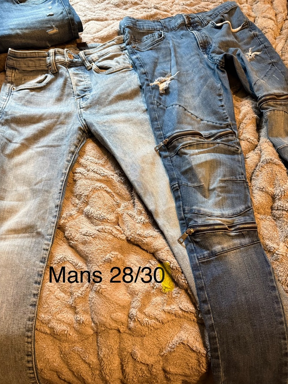 Slim Fit Men's Distressed Blue Skinny Jeans